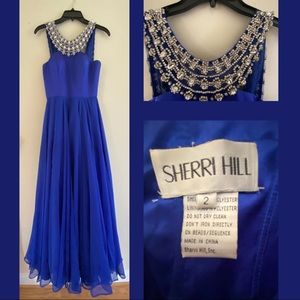 Sherri Hill size 2 gown - Royal blue/Jeweled